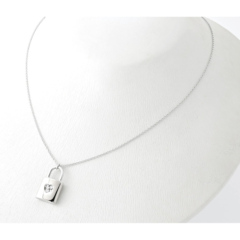 Tiffany Lock Necklace White Gold Diamond